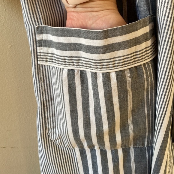 Vintage Pierre Cardin Unisex Robe One Size Kimono Robe Stripes 100% Cotton - Picture 3 of 6